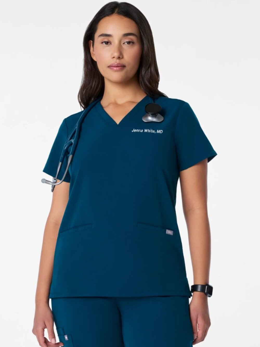 Figs Casma Scrub Top - Color Deep Reef - Size M